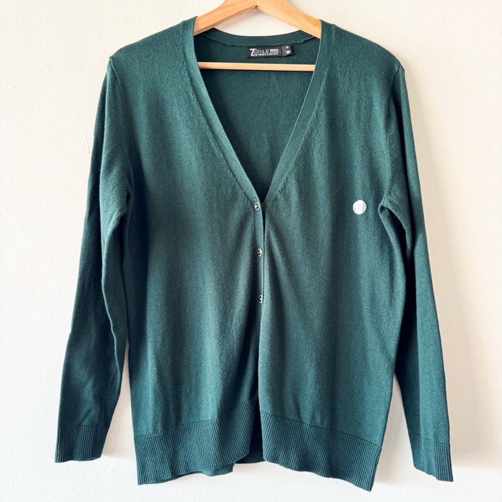 7th Avenue Design Studio Emerald Green V-Neck Cardigan Size‎ XL